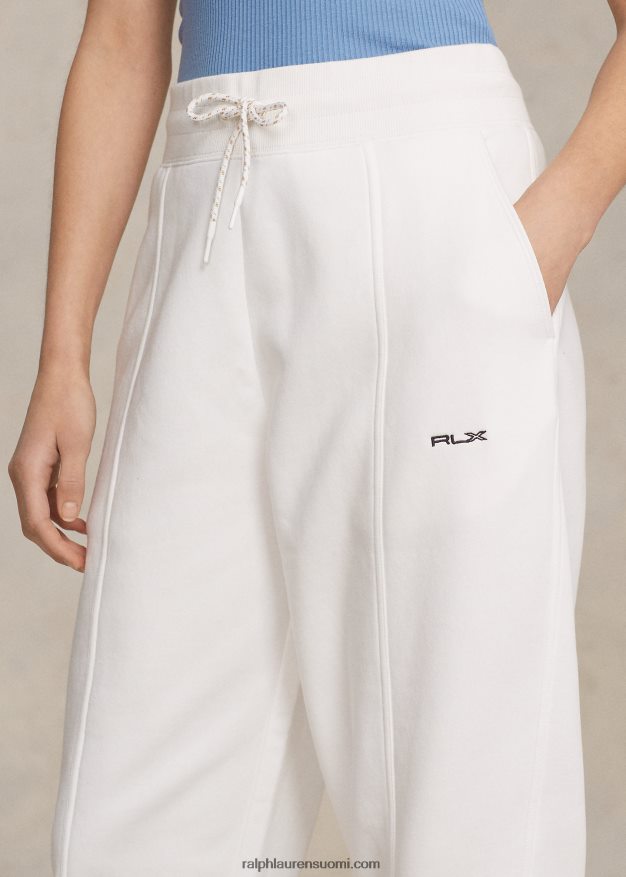 Ralph Lauren naiset puuvillasekoite-fleece-porkkana-housut 0Z24ZR3128 paperi valkoinen