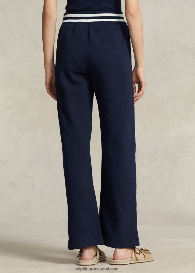 Ralph Lauren naiset raidallinen vyötäröinen fleece-housut 0Z24ZR3101 newportin laivasto