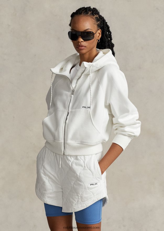 Ralph Lauren naiset Täysvetoketjullinen fleece-dolman-hihainen huppari 0Z24ZR3123 paperi valkoinen