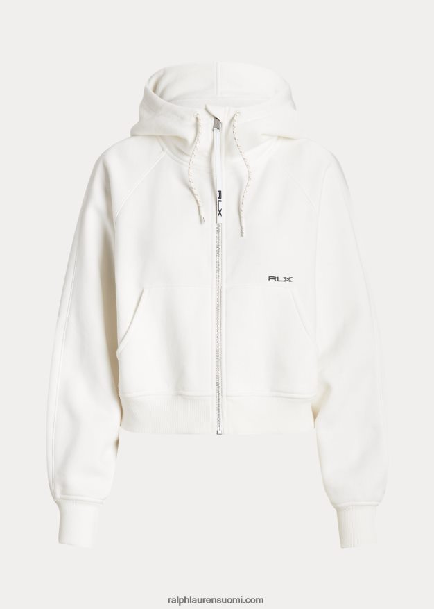 Ralph Lauren naiset Täysvetoketjullinen fleece-dolman-hihainen huppari 0Z24ZR3123 paperi valkoinen