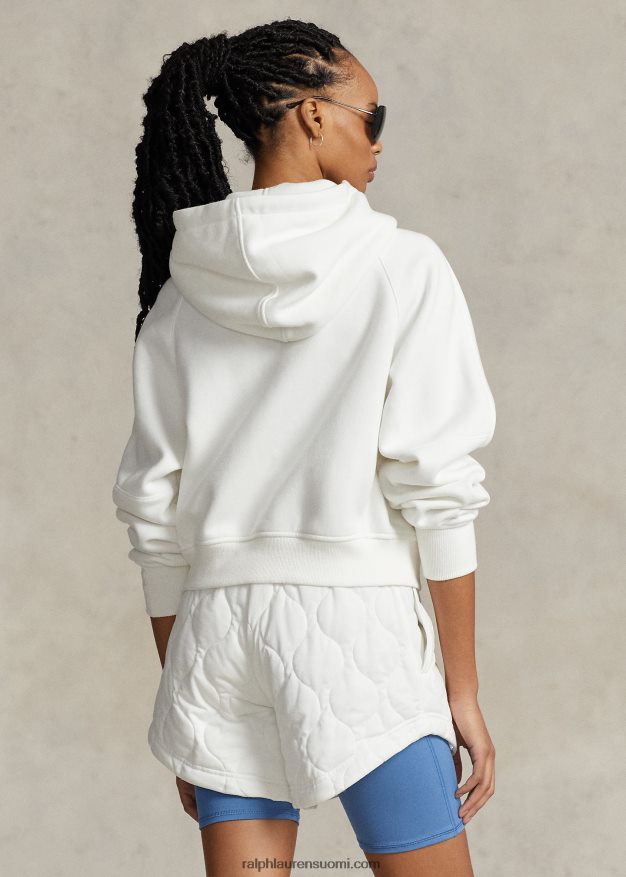 Ralph Lauren naiset Täysvetoketjullinen fleece-dolman-hihainen huppari 0Z24ZR3123 paperi valkoinen