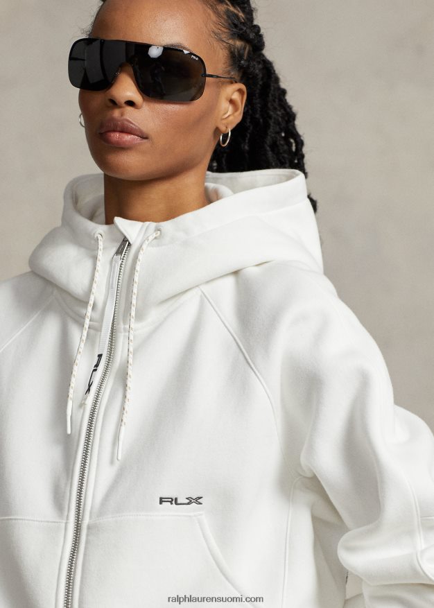 Ralph Lauren naiset Täysvetoketjullinen fleece-dolman-hihainen huppari 0Z24ZR3123 paperi valkoinen
