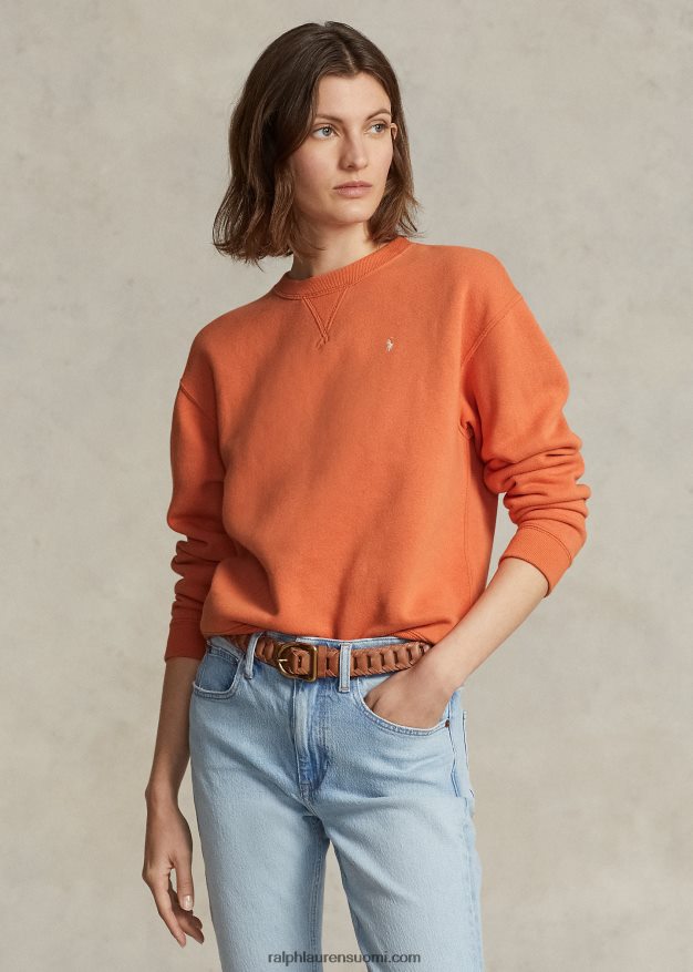 Ralph Lauren naiset fleece-neulepusero pyöreäkaula-aukolla 0Z24ZR9097 auringonlaskun taivas