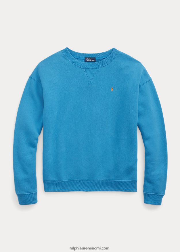 Ralph Lauren naiset fleece-neulepusero pyöreäkaula-aukolla 0Z24ZR9098 jäätikön turkoosi