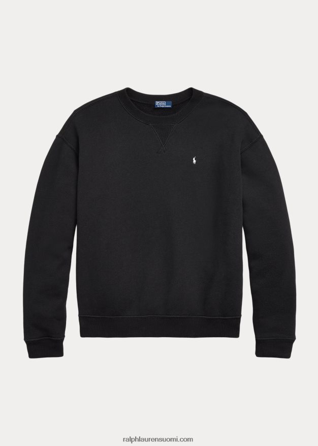 Ralph Lauren naiset fleece-neulepusero pyöreäkaula-aukolla 0Z24ZR9100 musta