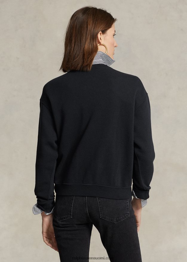 Ralph Lauren naiset fleece-neulepusero pyöreäkaula-aukolla 0Z24ZR9100 musta