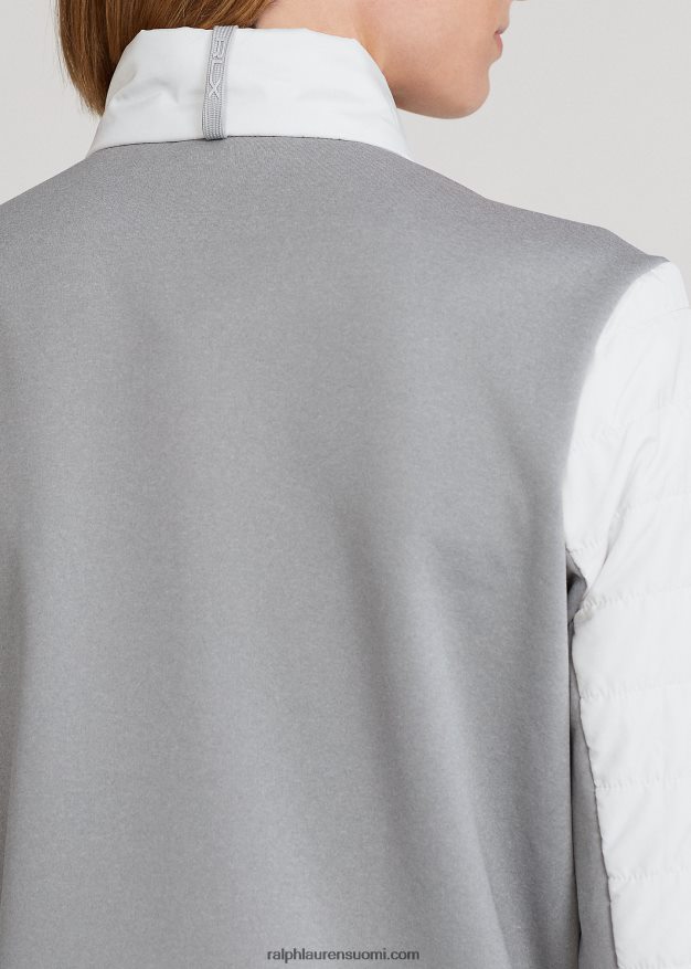 Ralph Lauren naiset hybridi neljännesvetoketjupusero 0Z24ZR3766 vaaleanharmaa kanerva