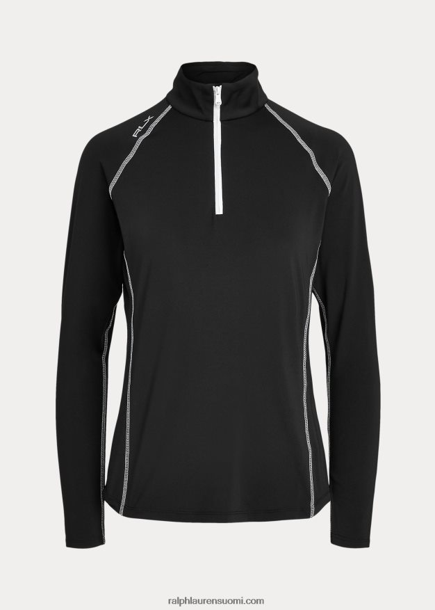 Ralph Lauren naiset jersey vetoketjullinen villapaita 0Z24ZR3700 musta