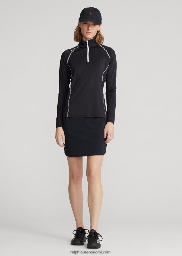 Ralph Lauren naiset jersey vetoketjullinen villapaita 0Z24ZR3700 musta