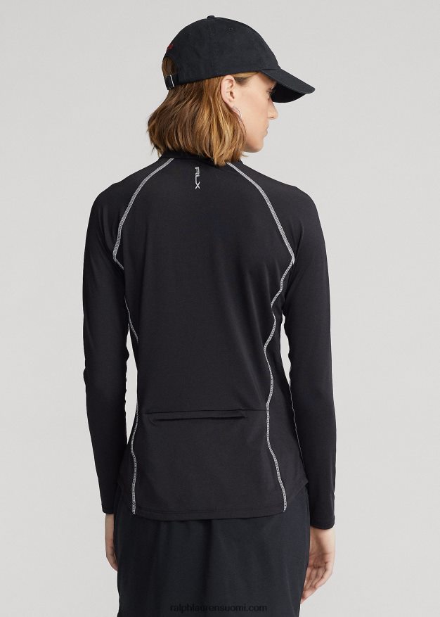 Ralph Lauren naiset jersey vetoketjullinen villapaita 0Z24ZR3700 musta