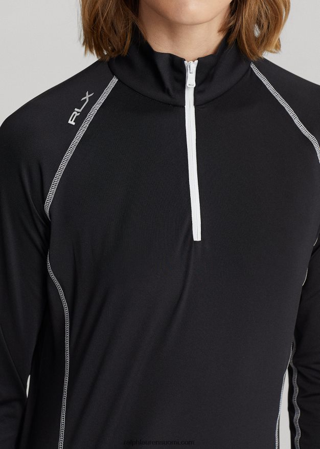 Ralph Lauren naiset jersey vetoketjullinen villapaita 0Z24ZR3700 musta