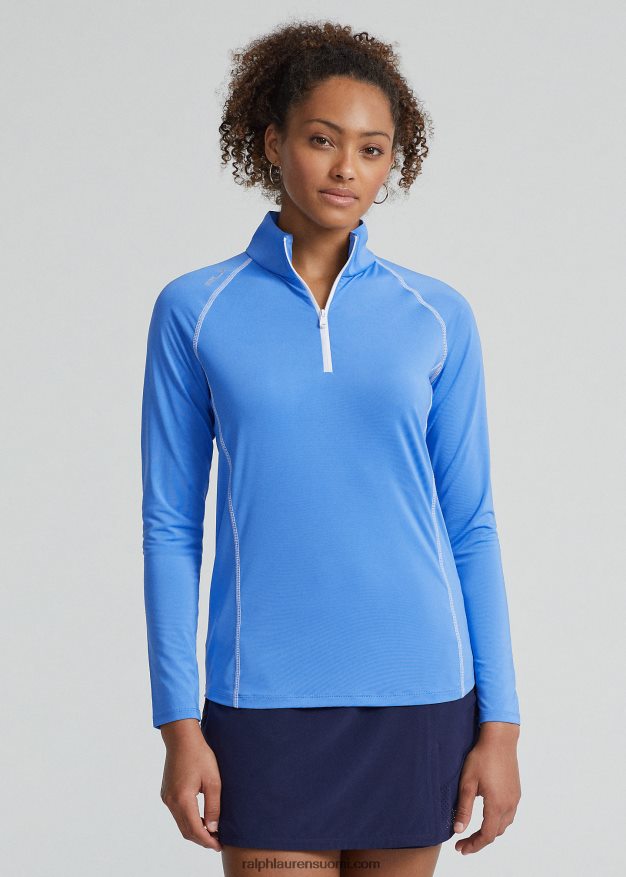 Ralph Lauren naiset jersey vetoketjullinen villapaita 0Z24ZR3701 florida sininen / kuninkaallinen sininen