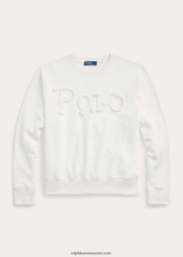 Ralph Lauren naiset köysilogoinen ranskalainen froteepaita 0Z24ZR3106 kannenpesuaine valkoinen