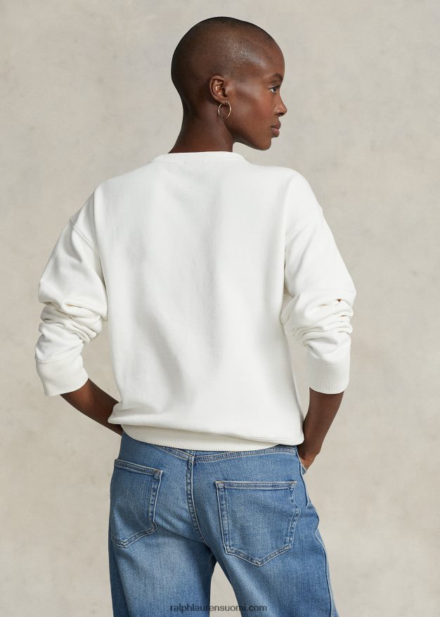 Ralph Lauren naiset köysilogoinen ranskalainen froteepaita 0Z24ZR3106 kannenpesuaine valkoinen