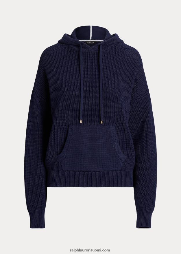 Ralph Lauren naiset kampapuuvillainen huppari 0Z24ZR9568 hienostunut laivasto