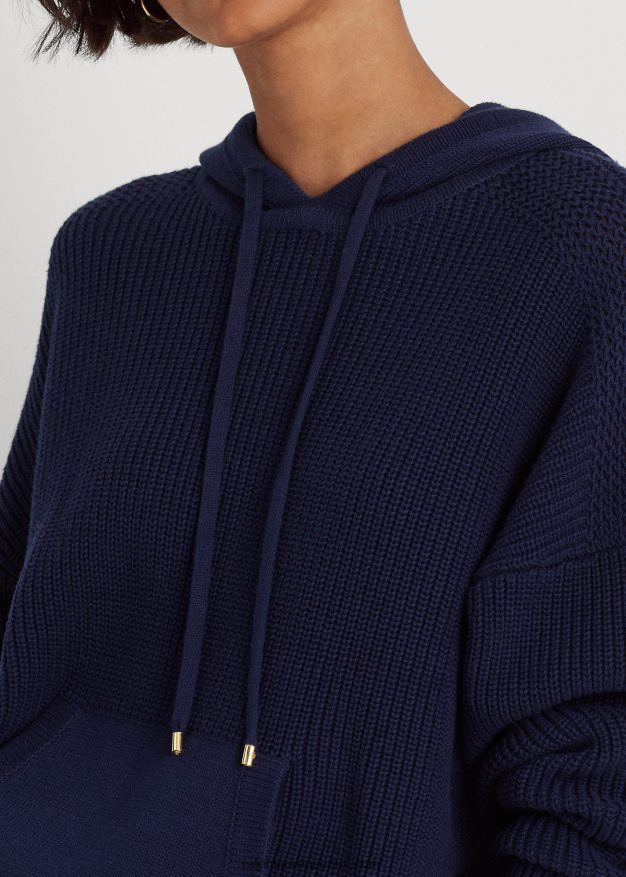 Ralph Lauren naiset kampapuuvillainen huppari 0Z24ZR9568 hienostunut laivasto