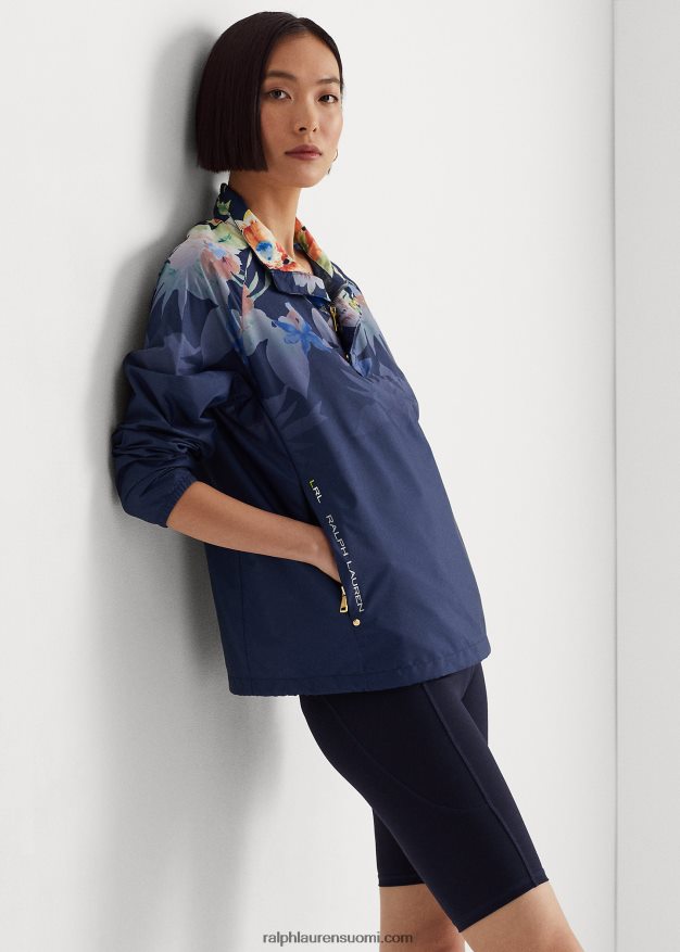 Ralph Lauren naiset kukkainen villapaita 0Z24ZR9573 laivasto multi