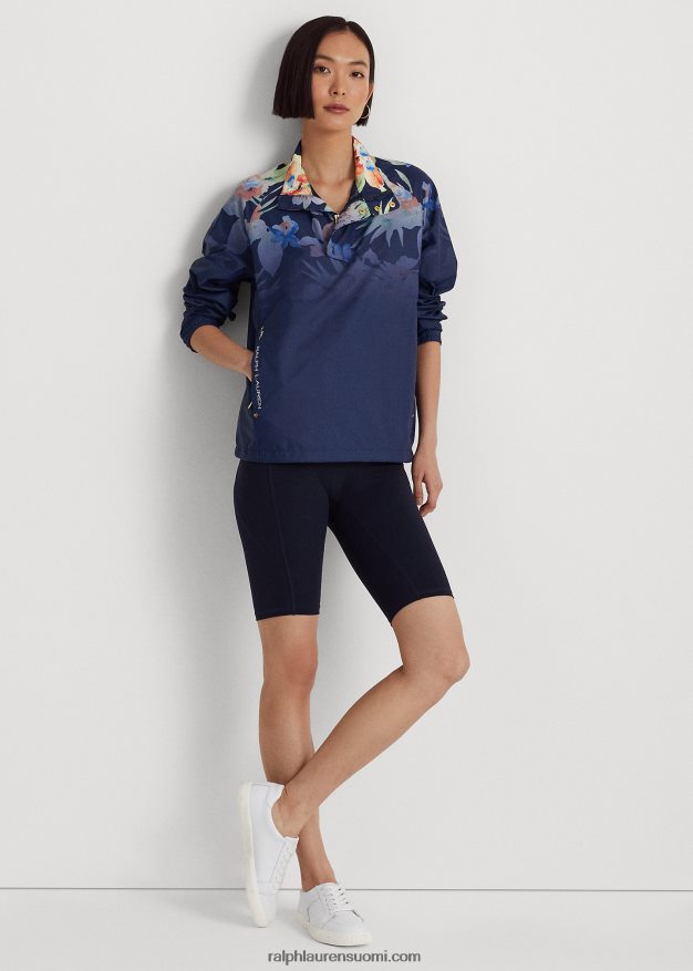 Ralph Lauren naiset kukkainen villapaita 0Z24ZR9573 laivasto multi