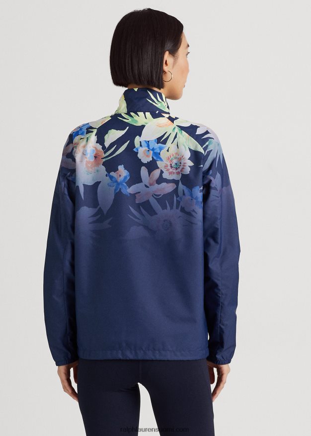 Ralph Lauren naiset kukkainen villapaita 0Z24ZR9573 laivasto multi