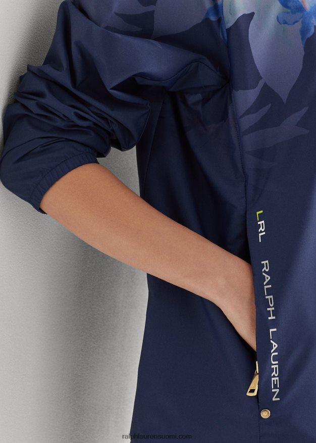 Ralph Lauren naiset kukkainen villapaita 0Z24ZR9573 laivasto multi