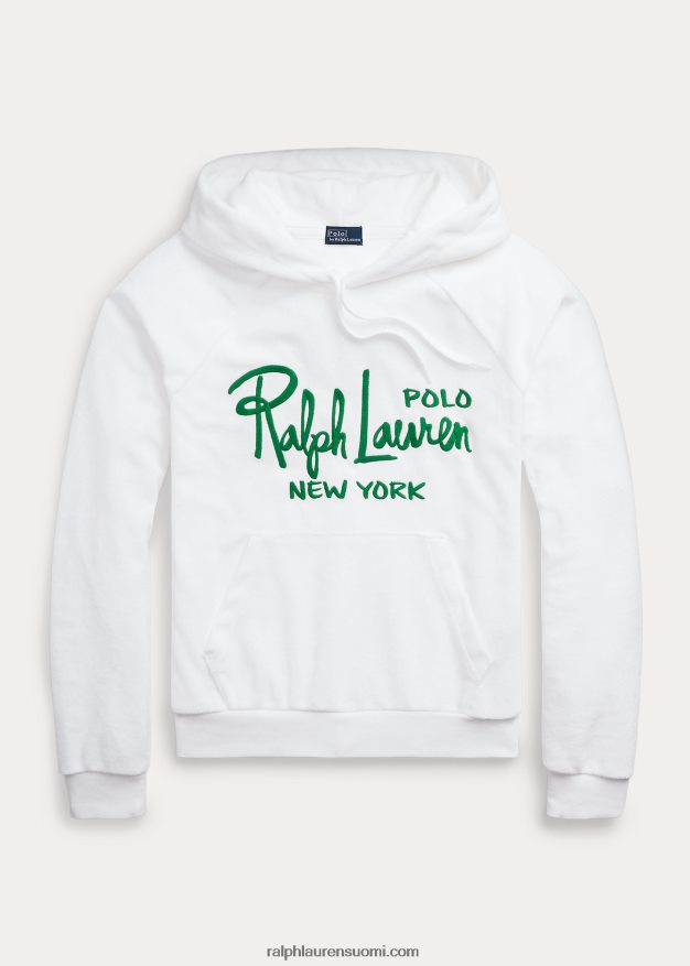 Ralph Lauren naiset kutistetulla mallilla brodeerattu logohuppari 0Z24ZR2970 valkoinen