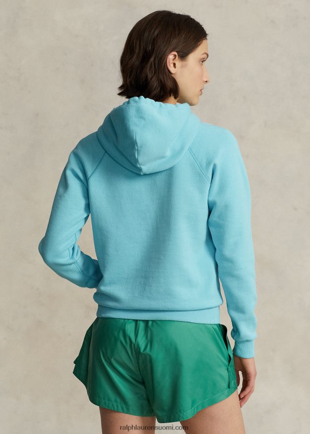 Ralph Lauren naiset kutistunut iso ponifleecehuppari 0Z24ZR3117 ranskalainen turkoosi