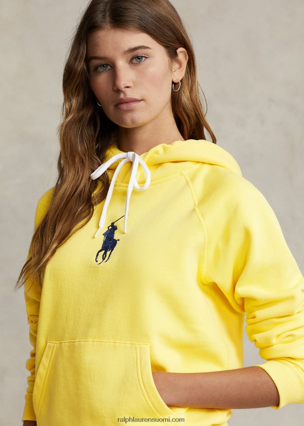 Ralph Lauren naiset kutistunut iso ponifleecehuppari 0Z24ZR9187 aurinkokalan keltainen