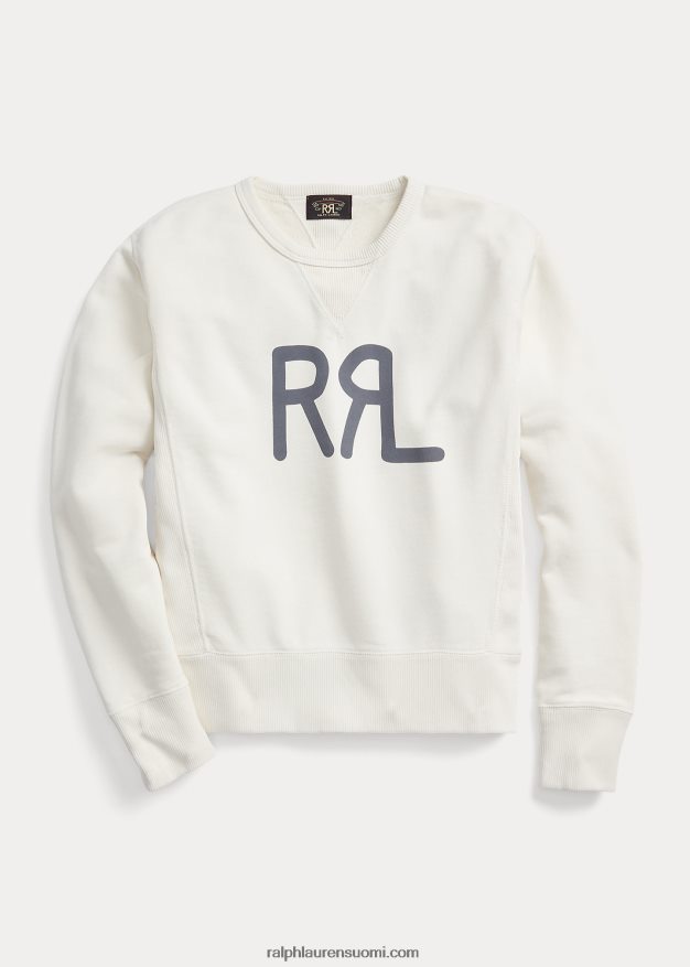 Ralph Lauren naiset logo ranskalainen frotee crewneck college 0Z24ZR3612 pergamentti kerma
