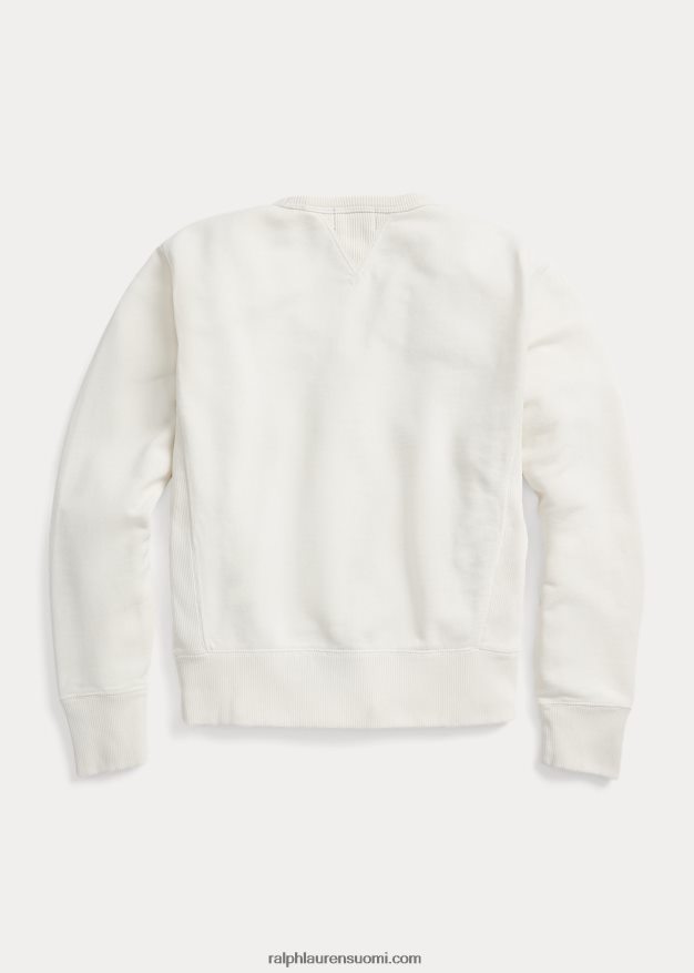 Ralph Lauren naiset logo ranskalainen frotee crewneck college 0Z24ZR3612 pergamentti kerma