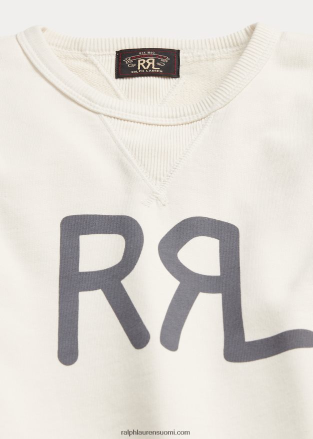 Ralph Lauren naiset logo ranskalainen frotee crewneck college 0Z24ZR3612 pergamentti kerma