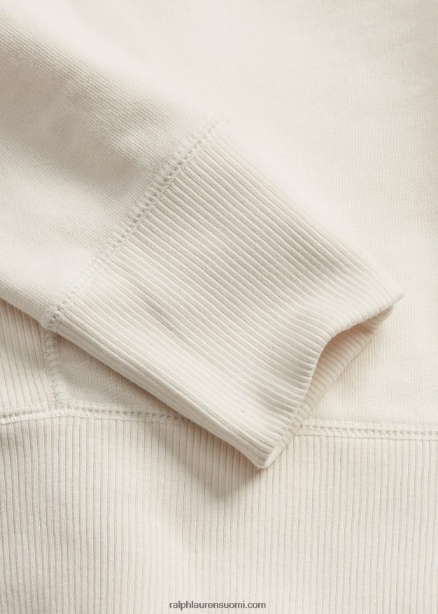 Ralph Lauren naiset logo ranskalainen frotee crewneck college 0Z24ZR3612 pergamentti kerma