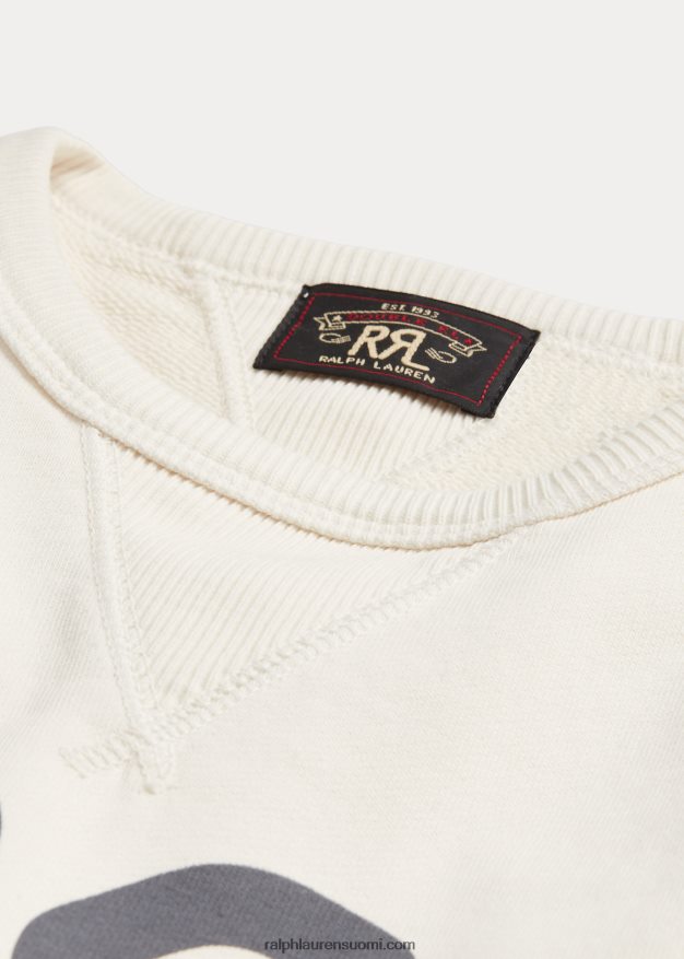 Ralph Lauren naiset logo ranskalainen frotee crewneck college 0Z24ZR3612 pergamentti kerma