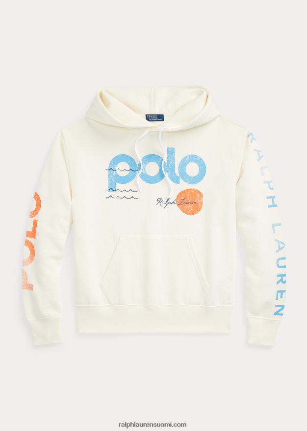 Ralph Lauren naiset logo & wave graafinen fleecehuppari 0Z24ZR3079 klubitalo kerma