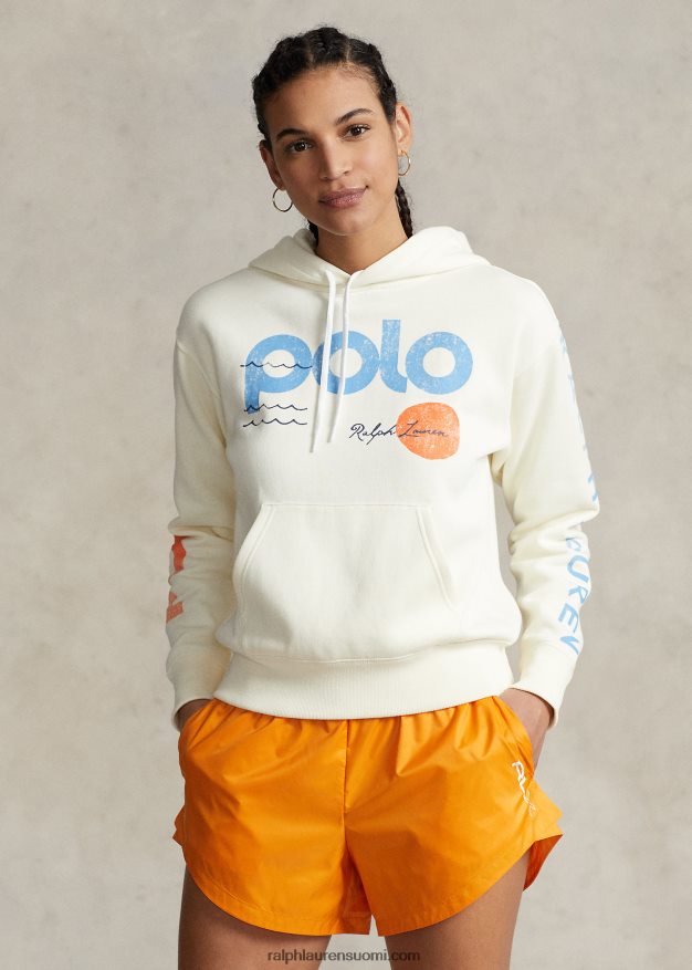 Ralph Lauren naiset logo & wave graafinen fleecehuppari 0Z24ZR3079 klubitalo kerma