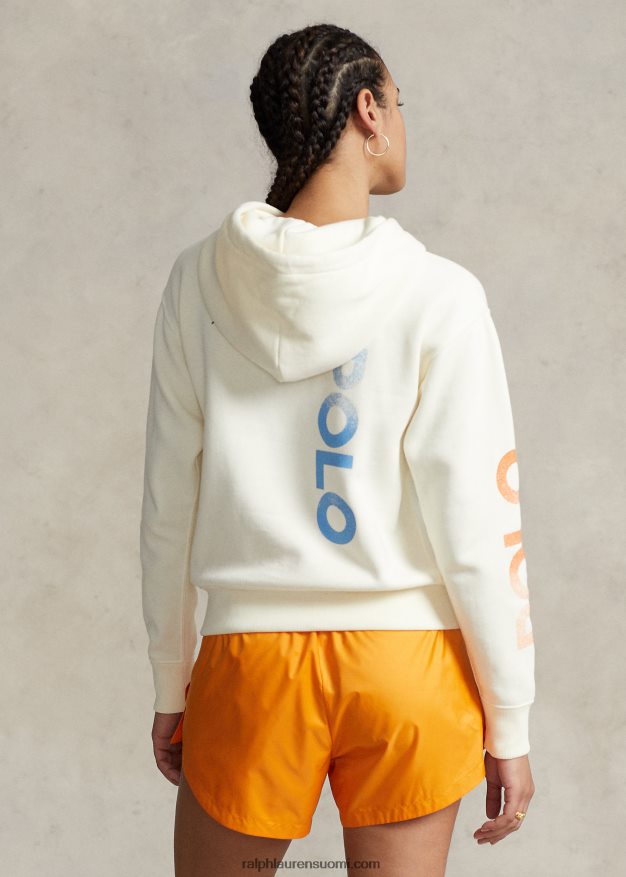 Ralph Lauren naiset logo & wave graafinen fleecehuppari 0Z24ZR3079 klubitalo kerma