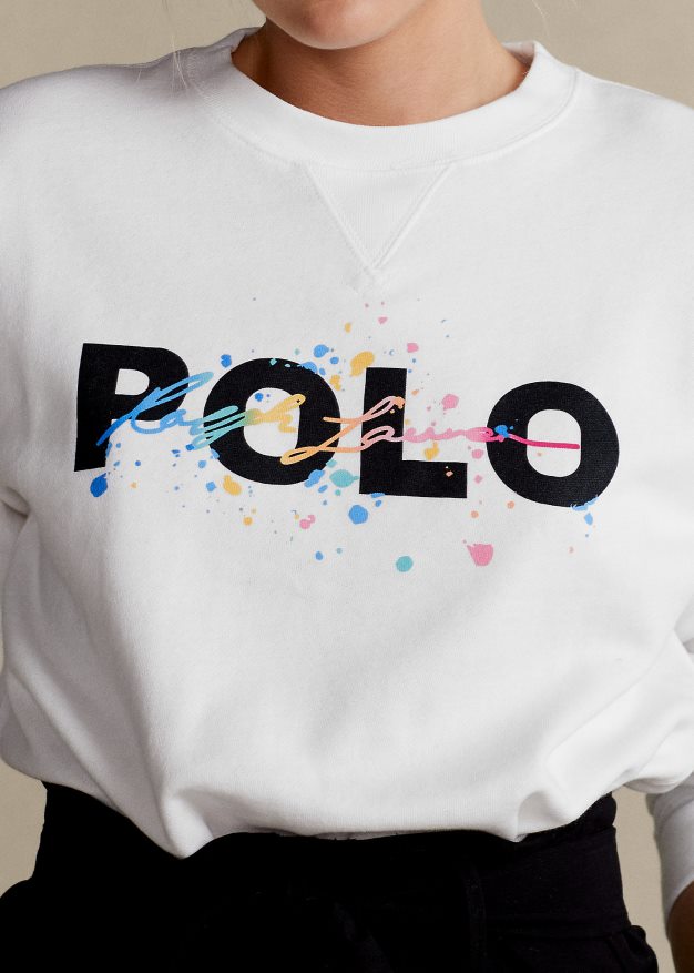 Ralph Lauren naiset logograafinen fleecepusero 0Z24ZR3352 valkoinen