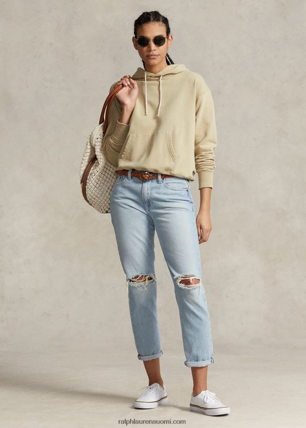 Ralph Lauren naiset luomupuuvillainen fleecehuppari 0Z24ZR3187 rusketus