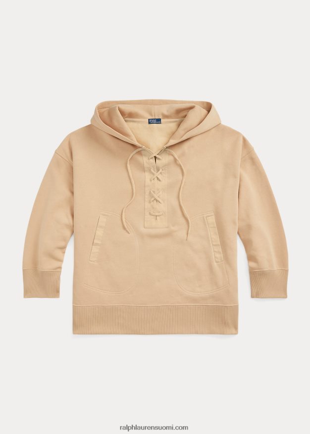 Ralph Lauren naiset oversize nauhallinen fleecehuppari 0Z24ZR3208 hiekkadyyni