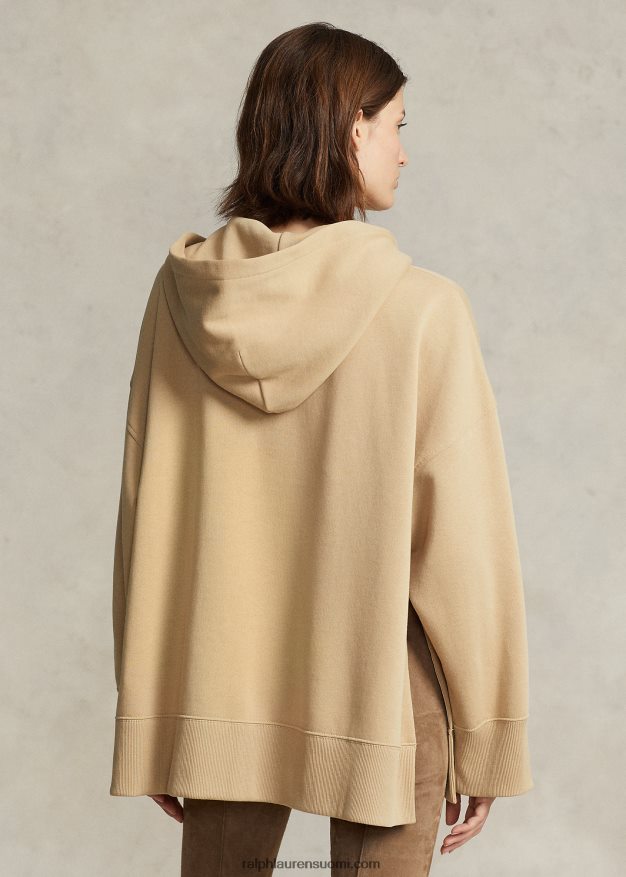 Ralph Lauren naiset oversize nauhallinen fleecehuppari 0Z24ZR3208 hiekkadyyni