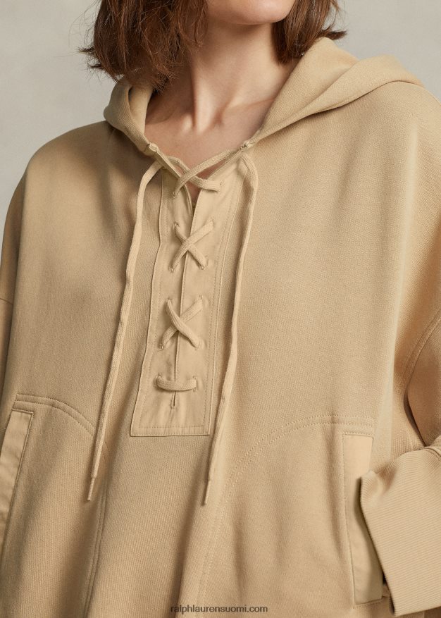 Ralph Lauren naiset oversize nauhallinen fleecehuppari 0Z24ZR3208 hiekkadyyni