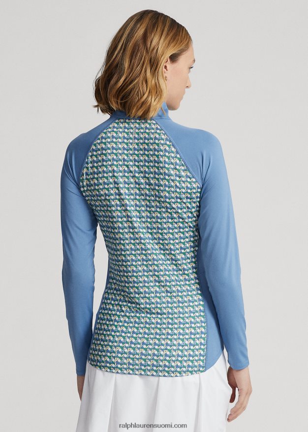 Ralph Lauren naiset print jersey neljäs vetoketjullinen villapaita 0Z24ZR3728 kevät paju multi