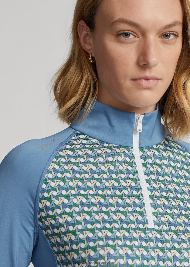 Ralph Lauren naiset print jersey neljäs vetoketjullinen villapaita 0Z24ZR3728 kevät paju multi