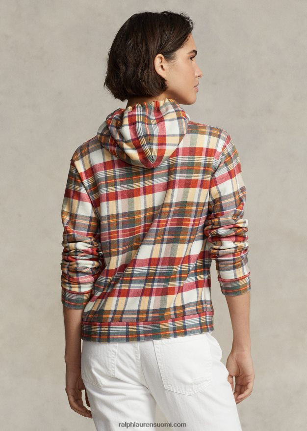 Ralph Lauren naiset ruudullinen kutistettu malli ranskalainen froteehuppari 0Z24ZR3169 madras multi