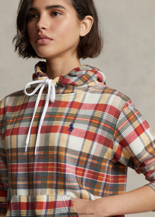 Ralph Lauren naiset ruudullinen kutistettu malli ranskalainen froteehuppari 0Z24ZR3169 madras multi