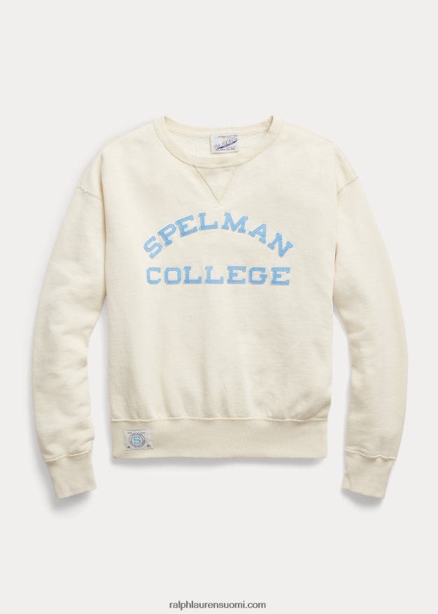 Ralph Lauren naiset spelman-kokoelman logollinen collegepaita 0Z24ZR3315 ohje kerma