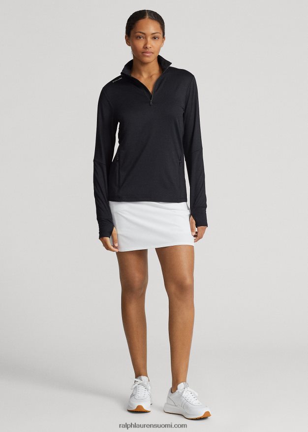 Ralph Lauren naiset stretch-jersey-neljännesvetoketjupusero 0Z24ZR3722 musta