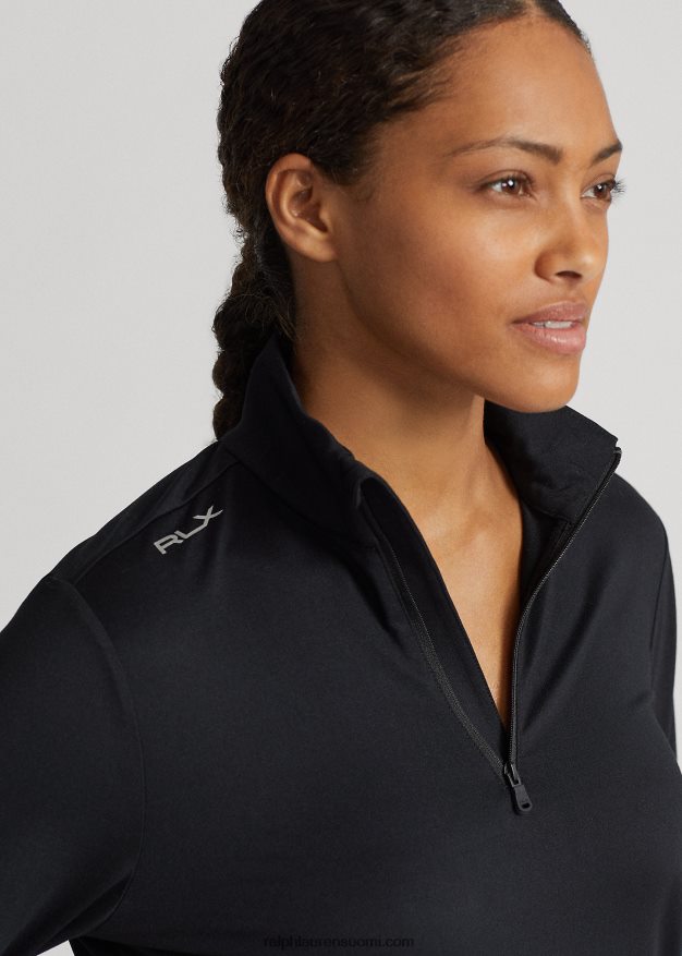 Ralph Lauren naiset stretch-jersey-neljännesvetoketjupusero 0Z24ZR3722 musta
