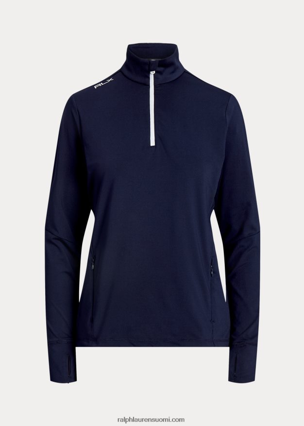 Ralph Lauren naiset stretch-jersey-neljännesvetoketjupusero 0Z24ZR3723 hienostunut laivasto