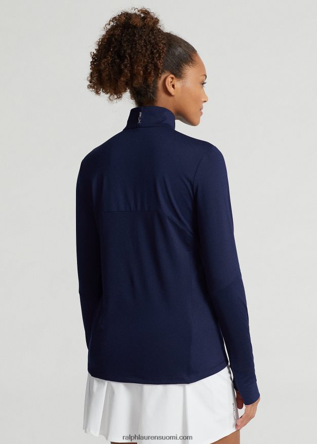 Ralph Lauren naiset stretch-jersey-neljännesvetoketjupusero 0Z24ZR3723 hienostunut laivasto