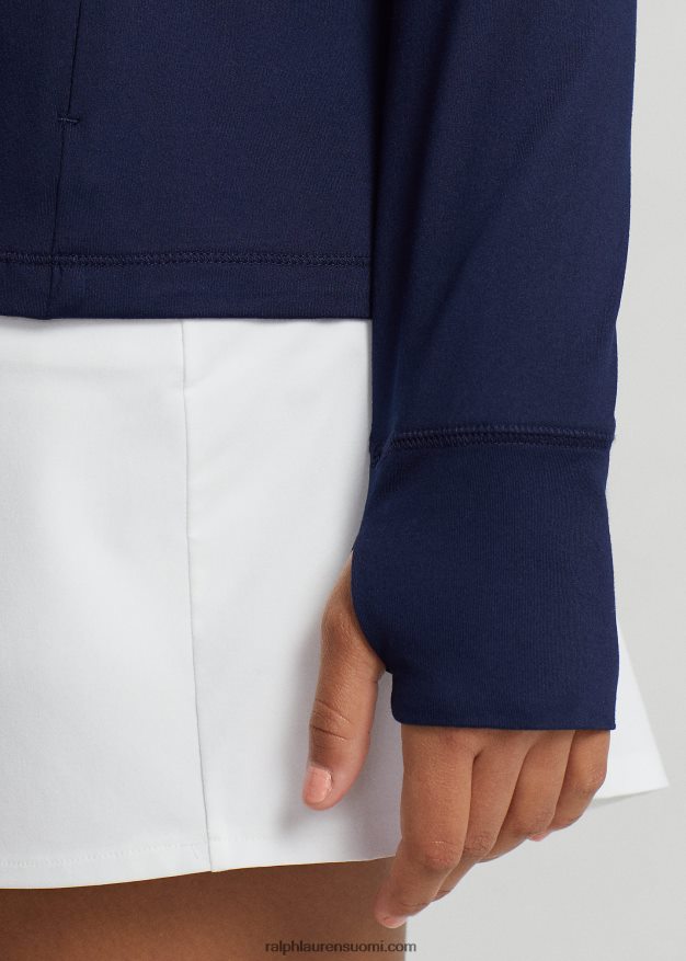 Ralph Lauren naiset stretch-jersey-neljännesvetoketjupusero 0Z24ZR3723 hienostunut laivasto
